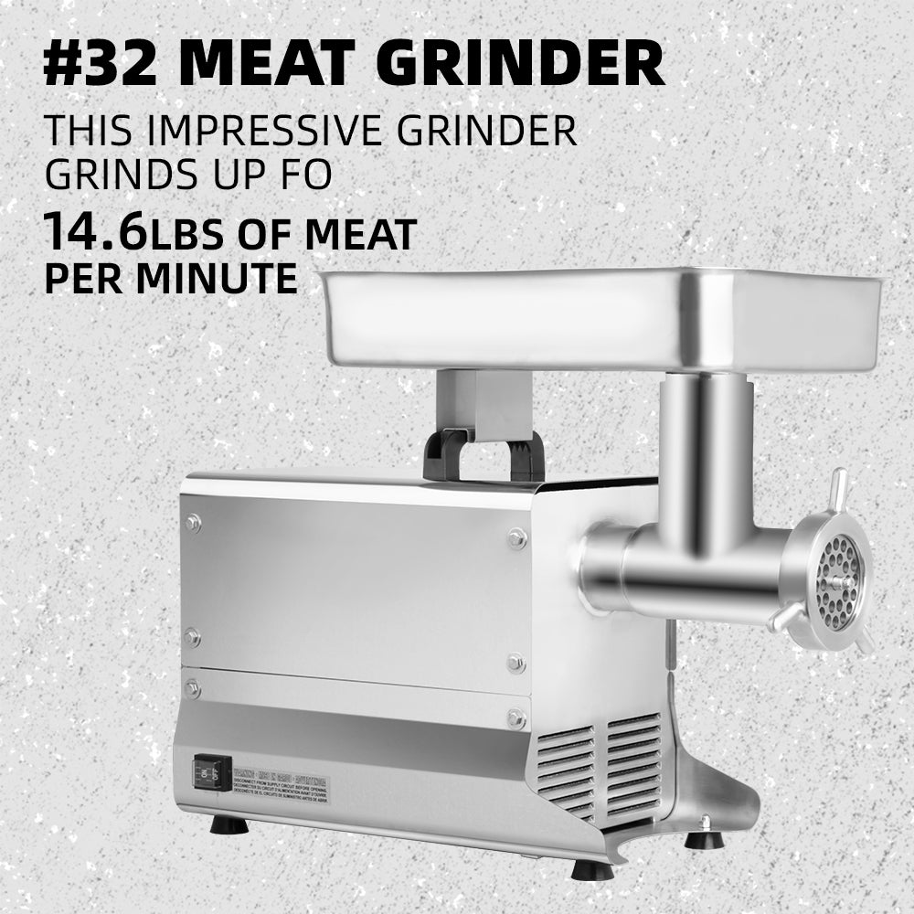 #32 Electric Meat Grinder, 1.5HP, 880 Lbs/H, Ultra Sturdy